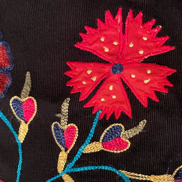 🧥 Alex Kim Black Jacket w/Bright Floral Appliqués & Embroidery. Size Medium. 🧥 - Picture 8 of 16